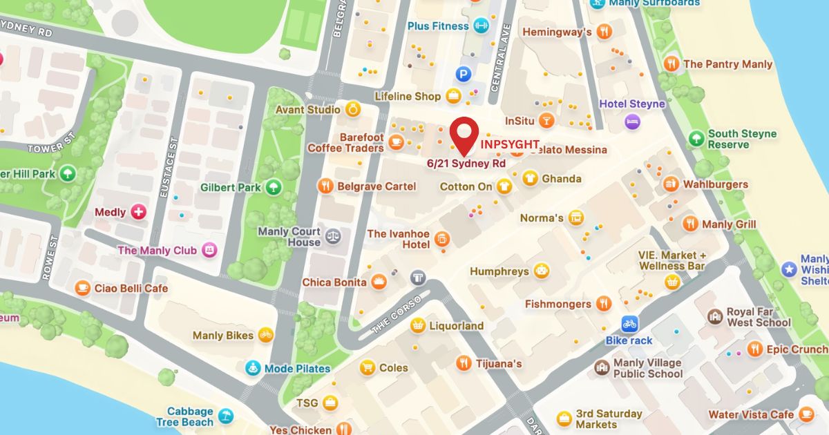 Apple Maps with Inpsyght location